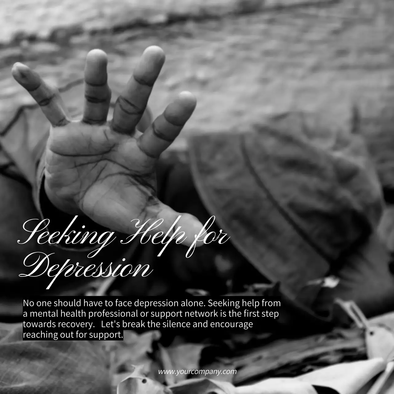 Black Minimal Depression Guide Social Media Post