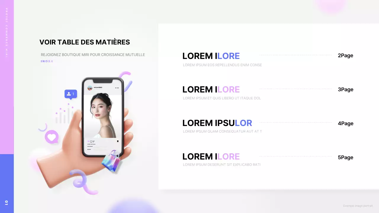 Proposition de collaboration entre Pink et Vora pour une influenceuse branchée