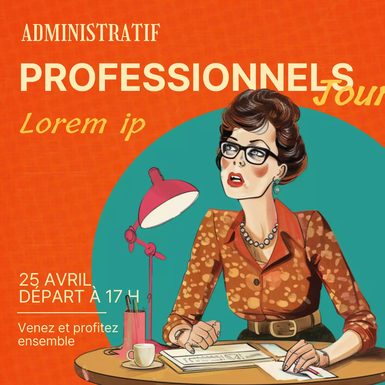 Informations sur la Journée des professionnels de l'administration (rouge et vert)