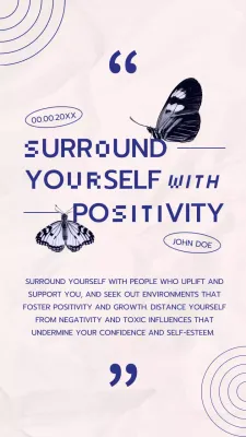 Anúncio de Positividade Mínima Roxa no Instagram