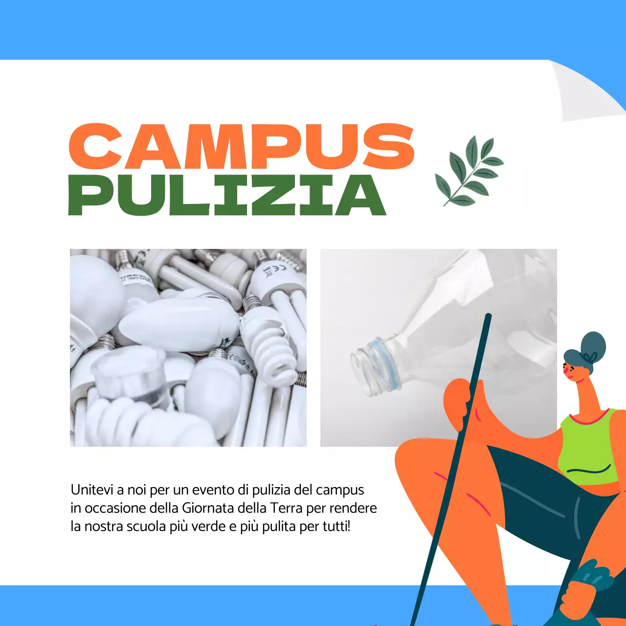 Annunci di tendenza per la Giornata della Terra in blu e arancione