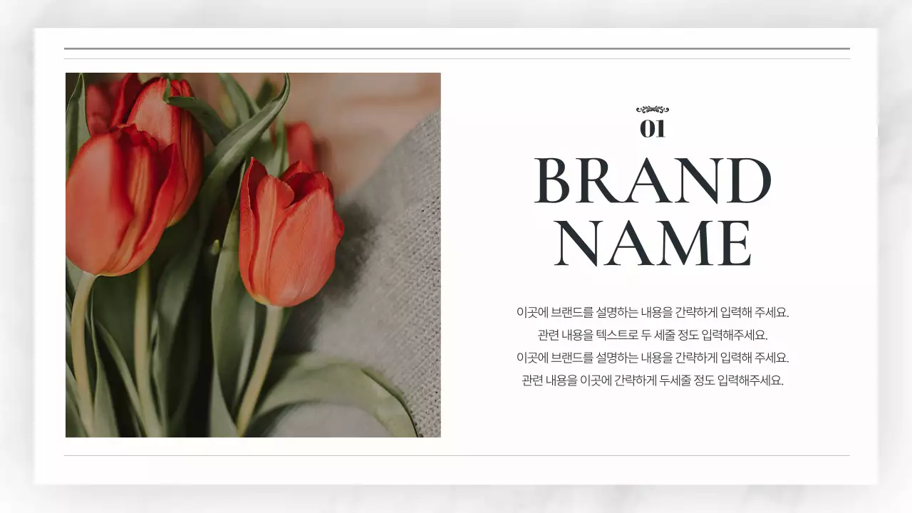 흰색과 남색의 고급스러운 브랜드 홍보