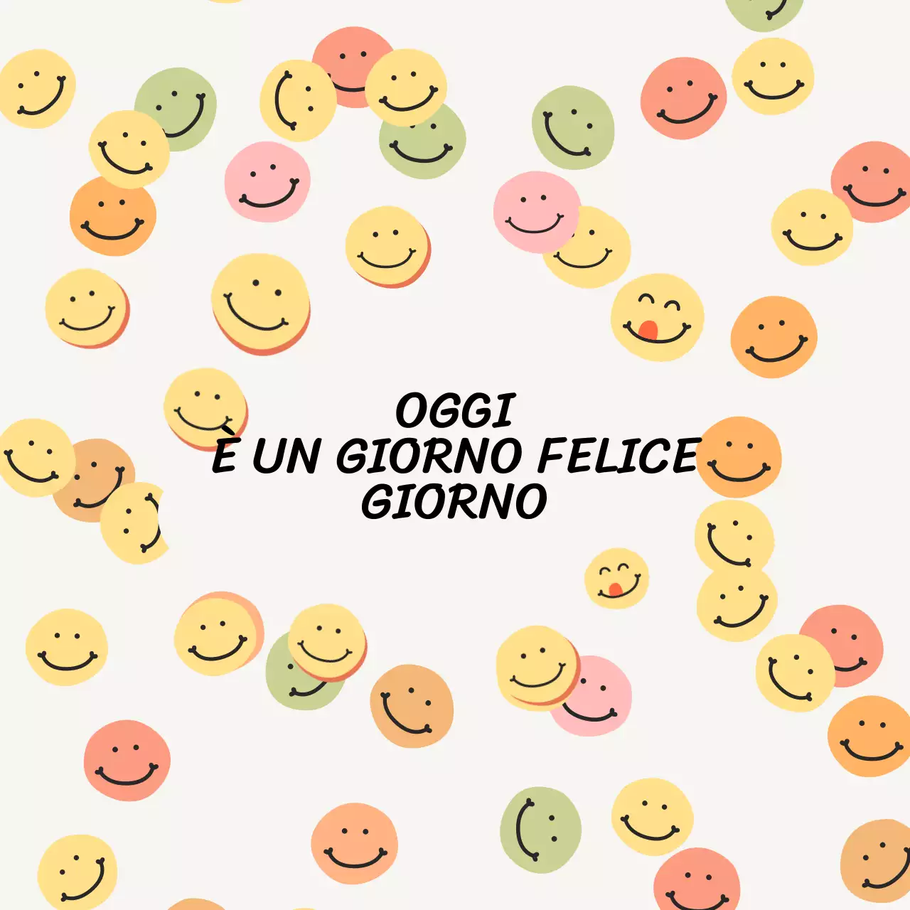 Semplice scarabocchio beige e giallo Happy Day Note