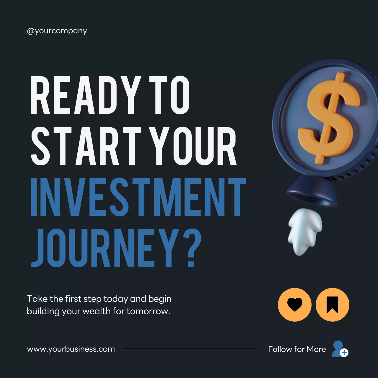 Blue Modern Investment Guide Social Media Post