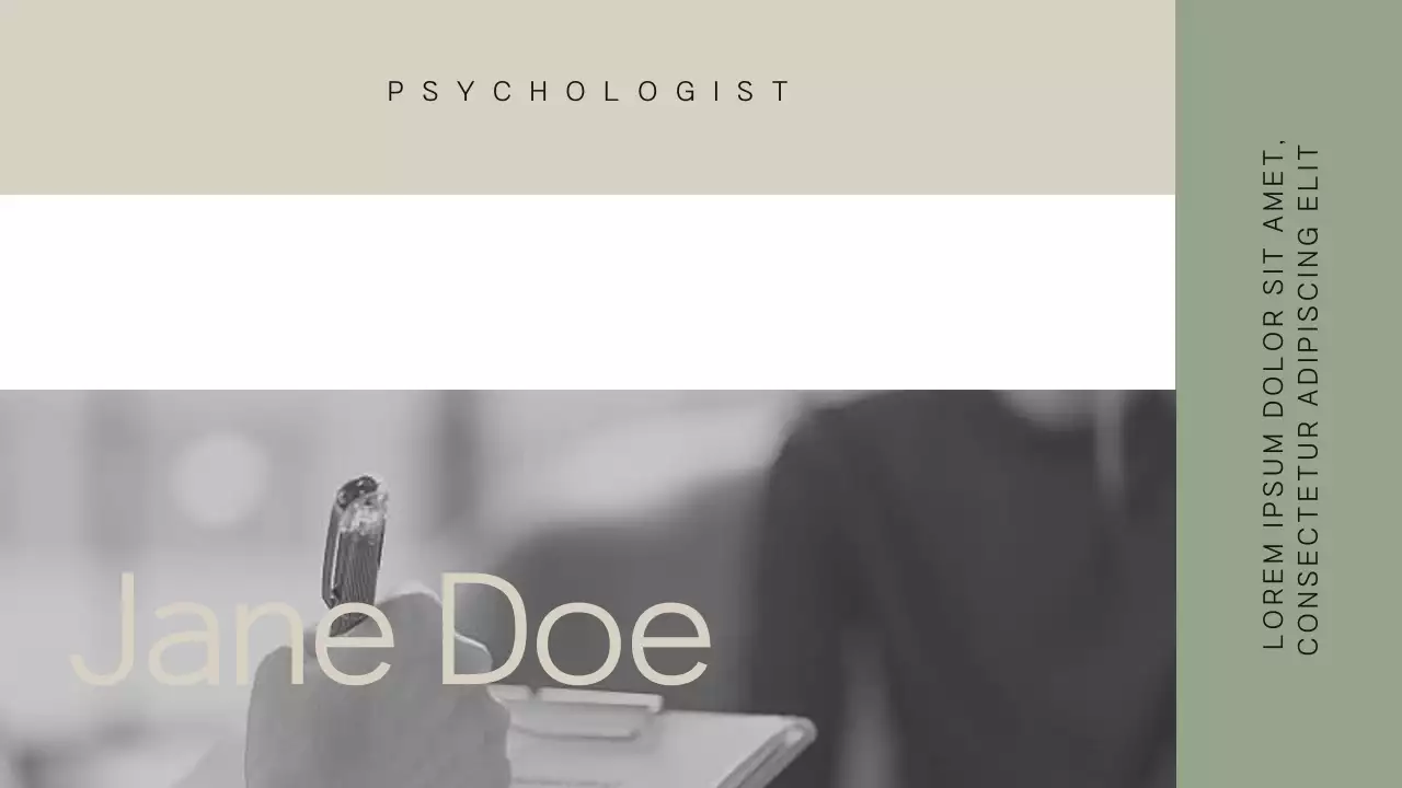 Beige Minimalist Psychologist Business Card Presentation