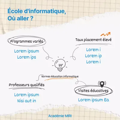 Promouvoir une école informatique minimaliste en beige et bleu