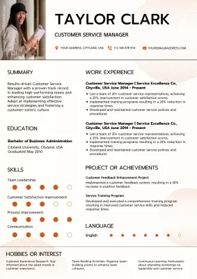 Brown and White Simple Customer Service Manager Portfolio