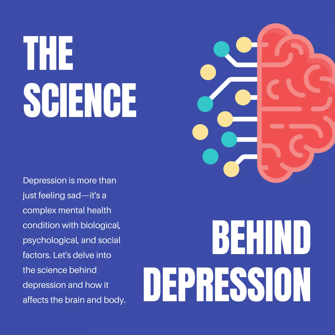 Blue Professional Depression Guide Social Media Post