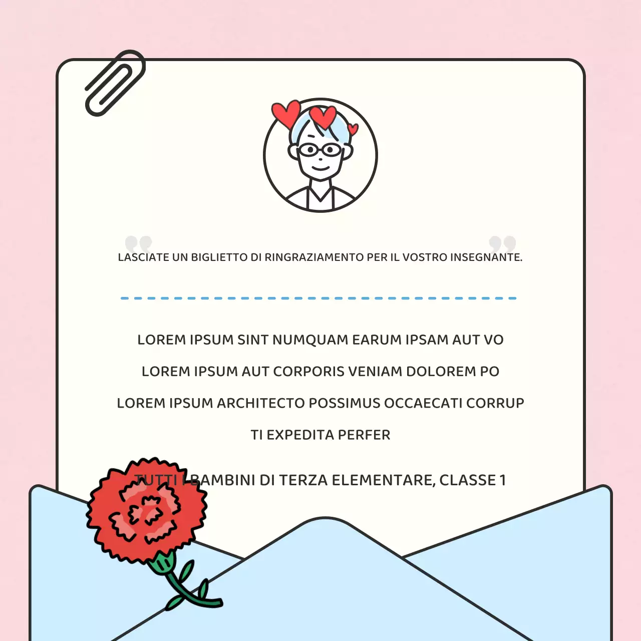 Biglietti di ringraziamento per il mese della famiglia in rosso e giallo