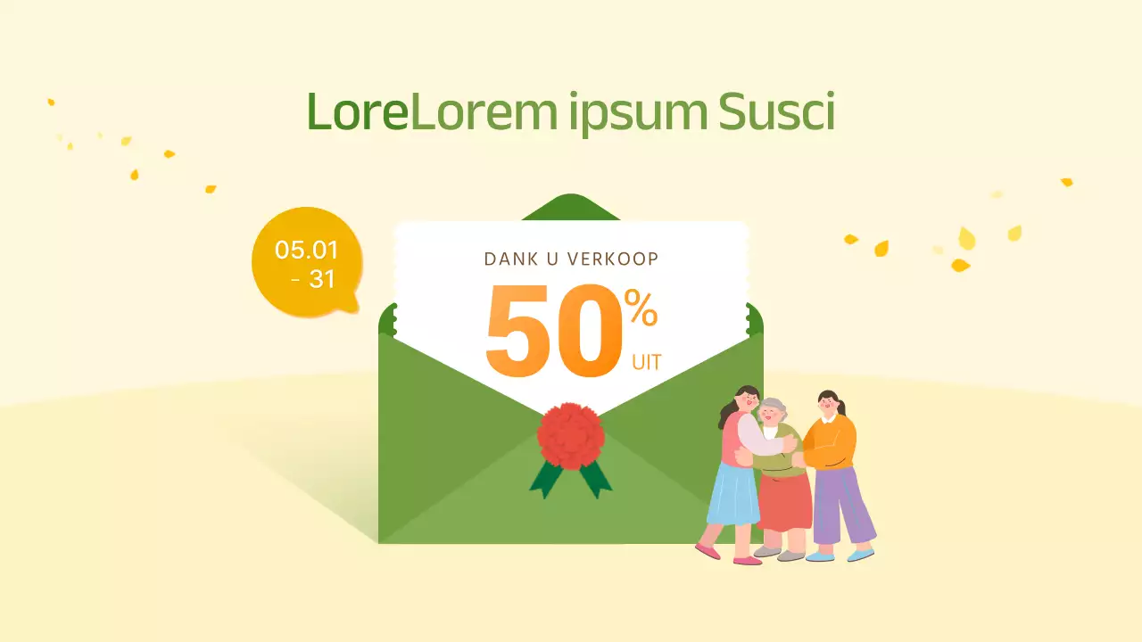 Promoot een gele en chartreuse Thuismaand cadeaupromotie