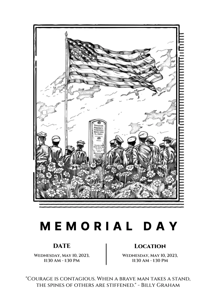 Black Classic Memorial Day Announcement Poster