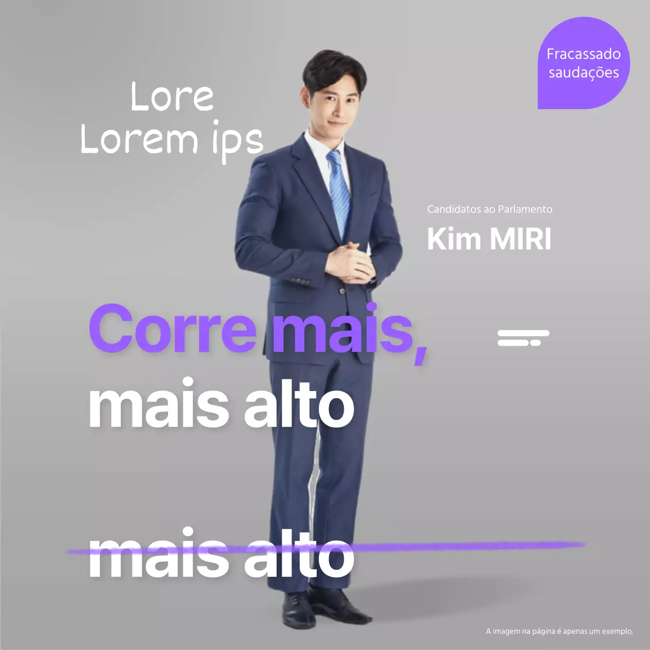 Correio de felicitações minimalista em roxo e branco