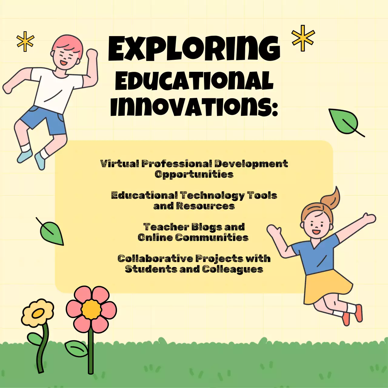 옐로우 앤 블루 모던 스쿨의 지구의 날 캠페인