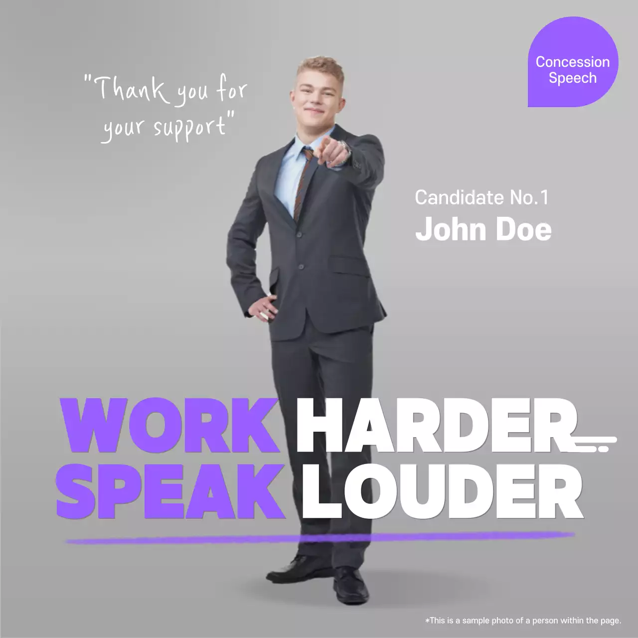 Grey Professional Campaign Announcement Social Media Post