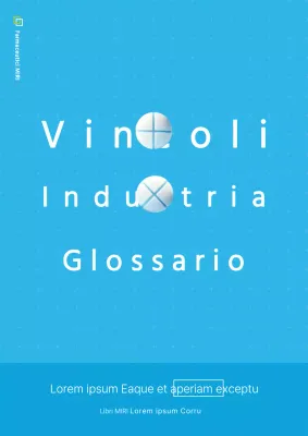 Copertina semplice del glossario dell'industria farmaceutica in azzurro e bianco