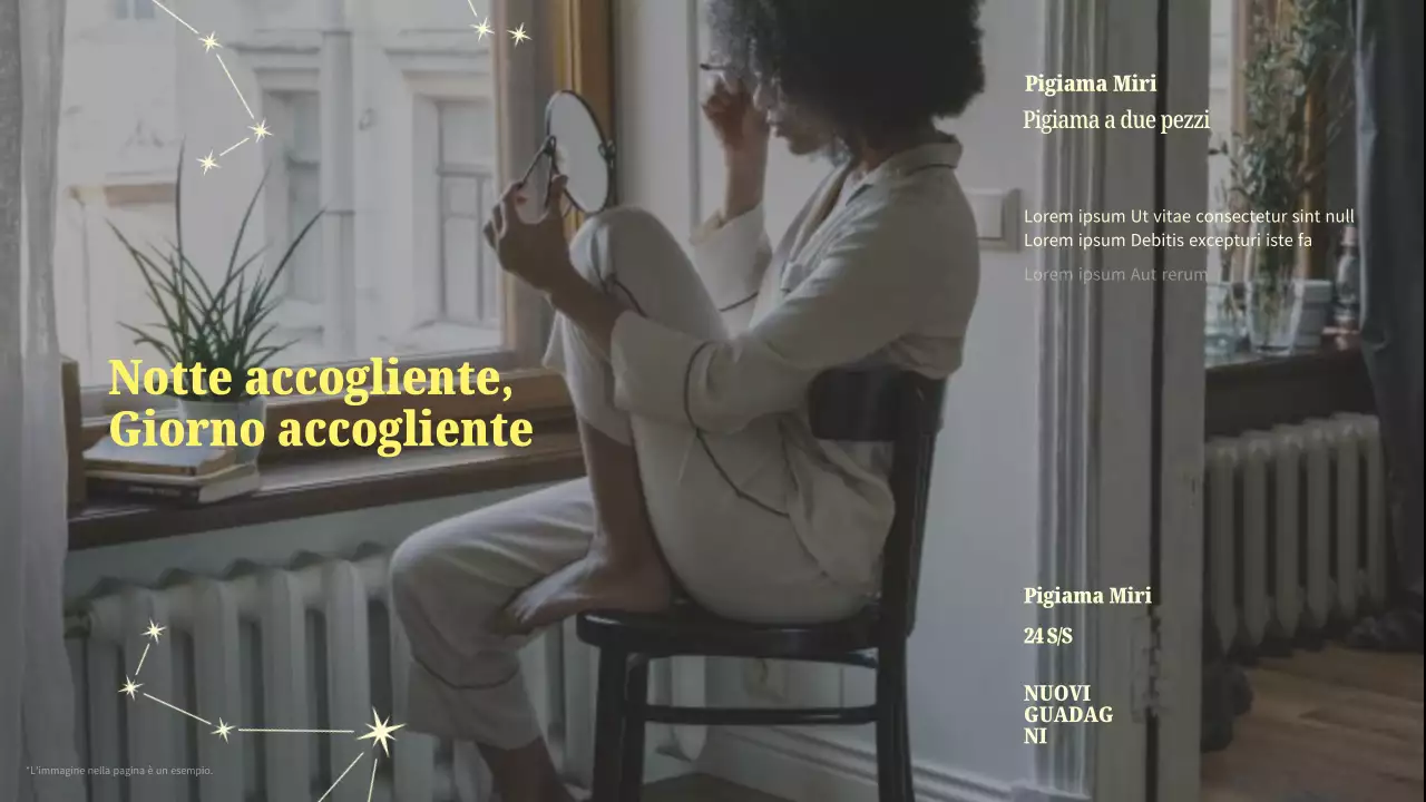 Un nuovo pigiama minimalista in giallo e azzurro.