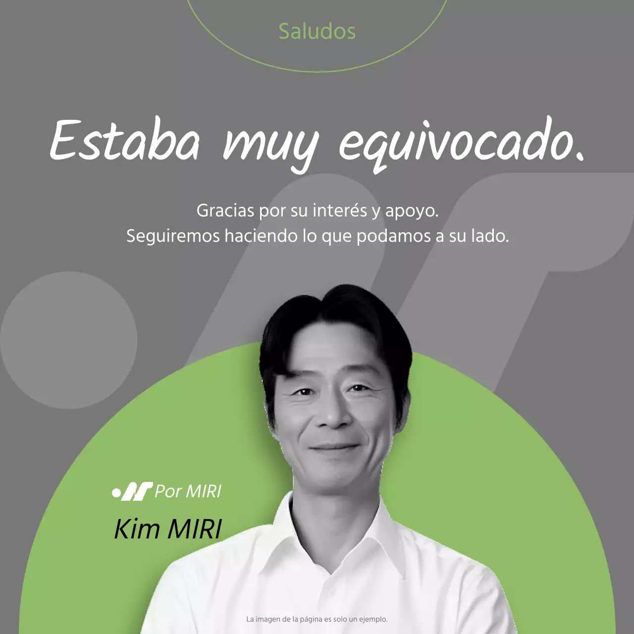 Un moderno poste de felicitación en verde y gris