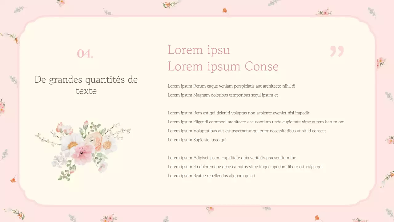 Un brief marketing floral rose et luxueux