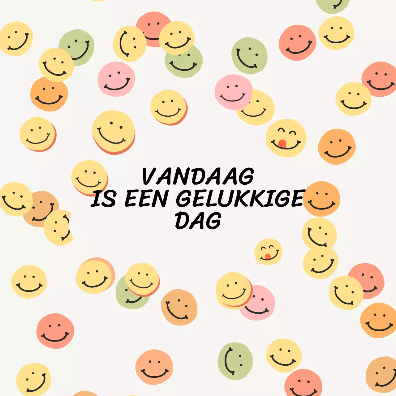 Beige en geel eenvoudig vrolijke dag krabbel