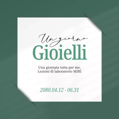 Un semplice annuncio di classe di un giorno, in verde e bianco.