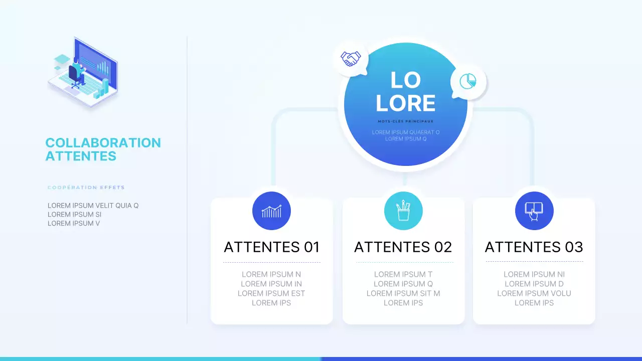 Proposition de collaboration tendance en bleu et bleu clair