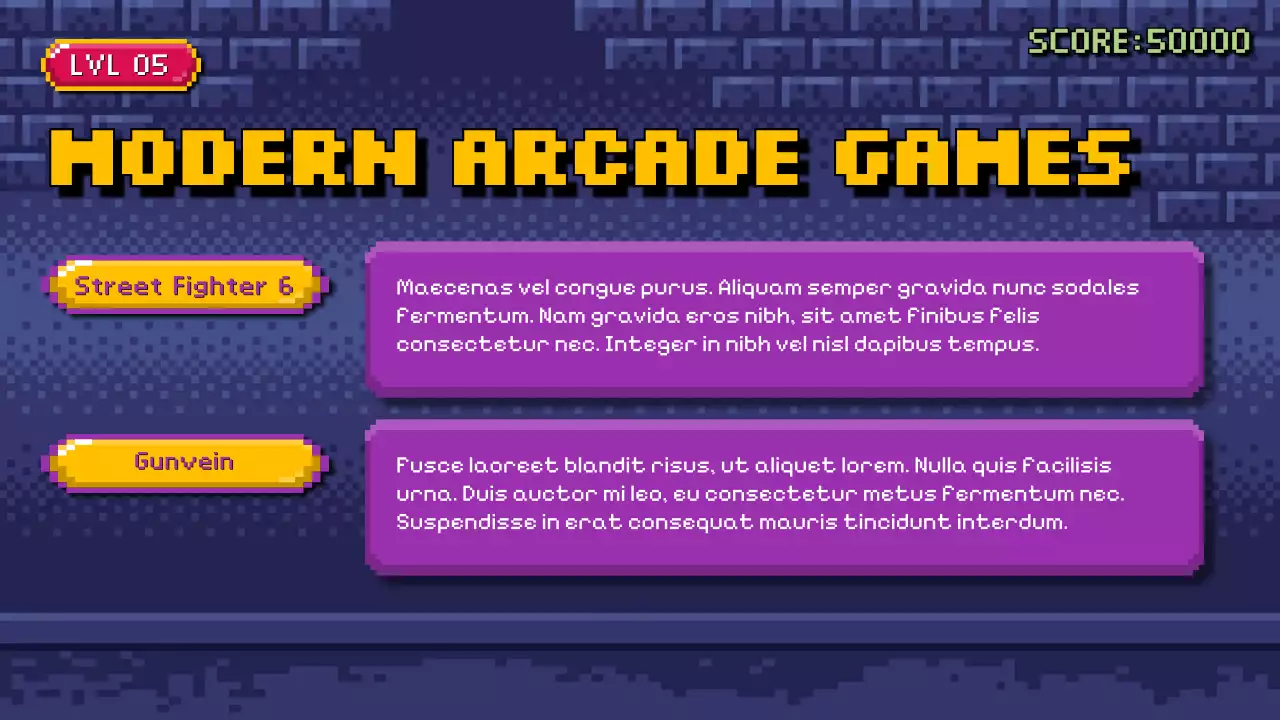 Blue Retro Arcade Guide Presentation