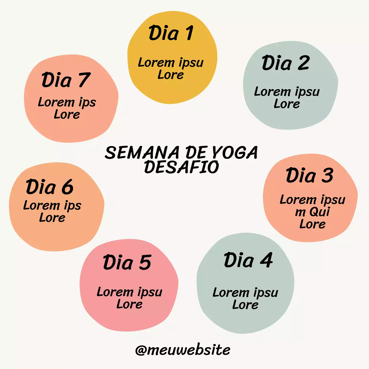 Arco-íris básico colorido Desafio de ioga de 7 dias Postagem no Instagram