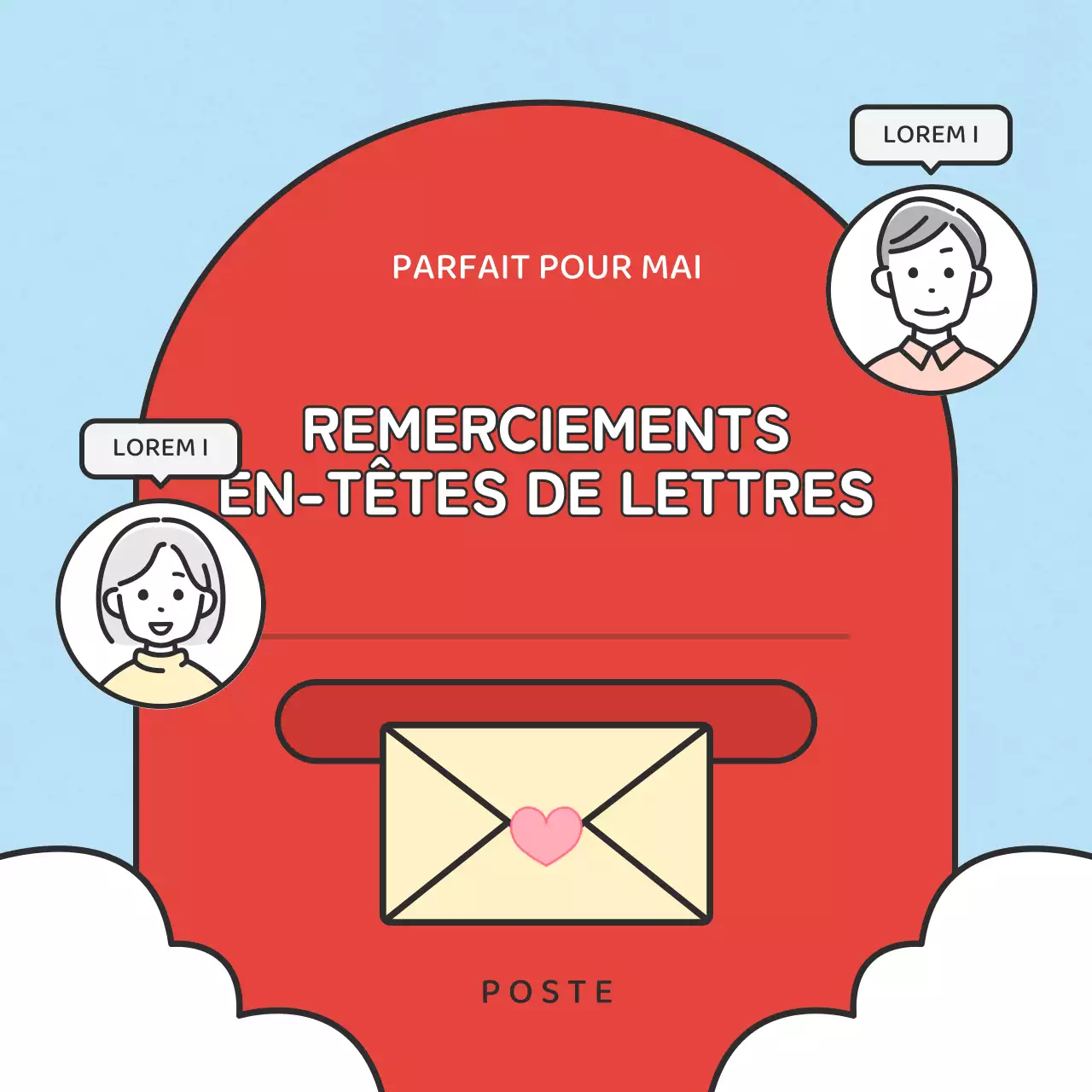 Notes de remerciement rouges et jaunes pour le mois de la famille