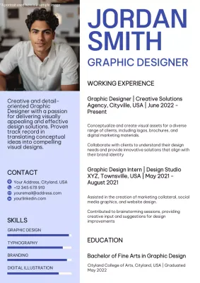 Blue Modern Graphic Design Resume