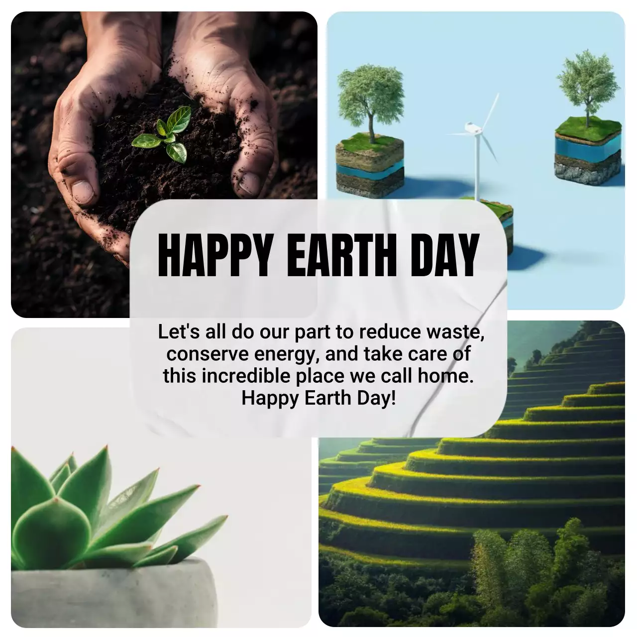 Green Modern Earth Day Announcement Social Media Post