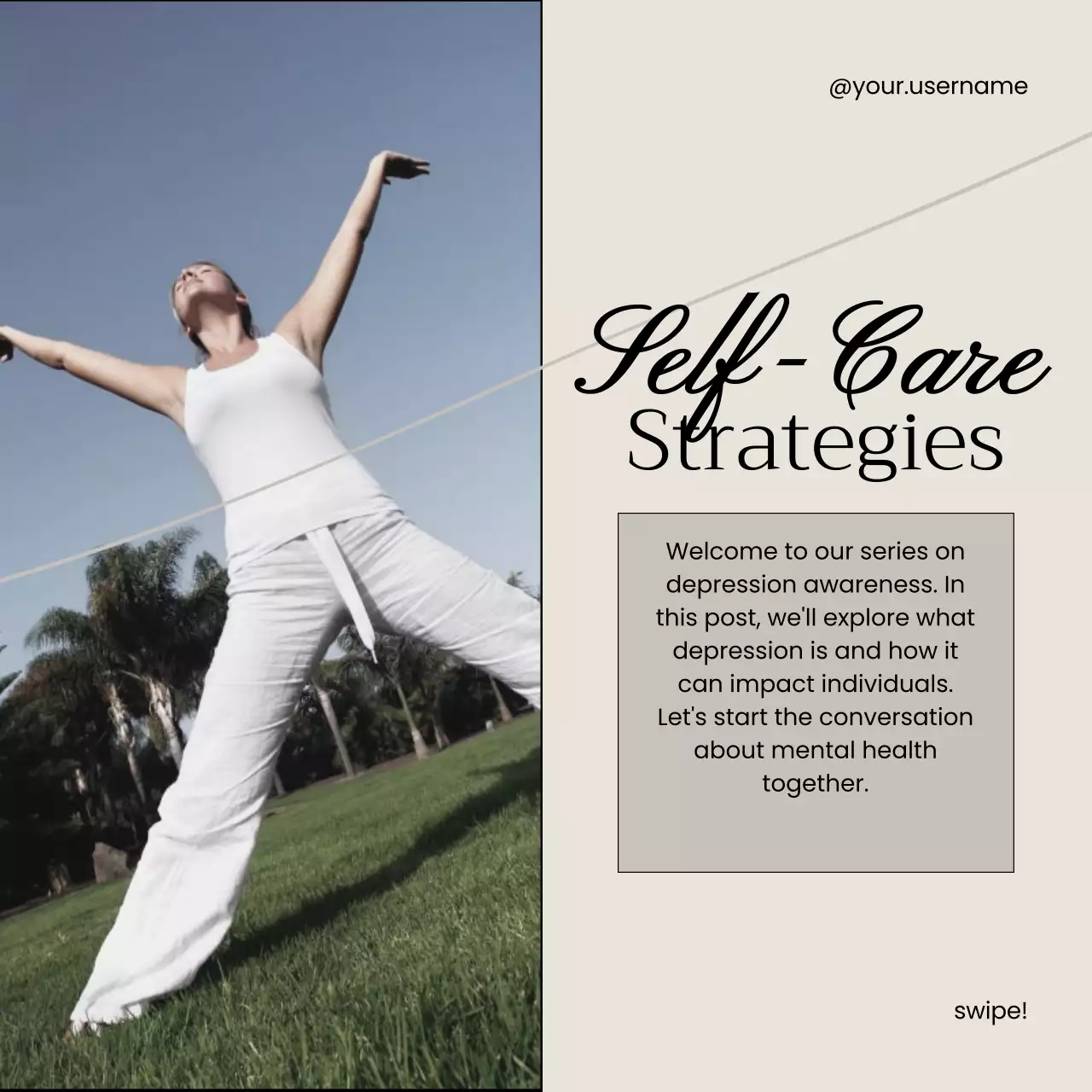 Beige Minimal Mental Health Guide Social Media Post