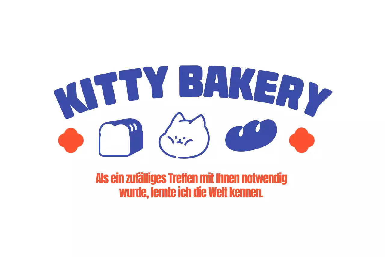 Gestalte eine niedliche Bäckerei-Einkaufstasche mit einer süßen Katzenfigur
