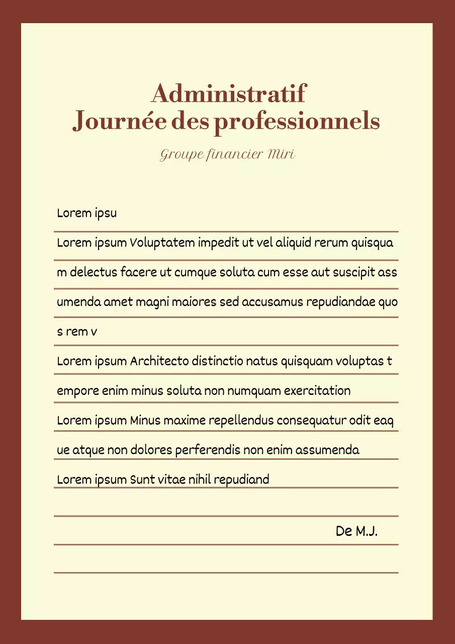 Papier de remerciement classique pour la fête du travail en marron et beige