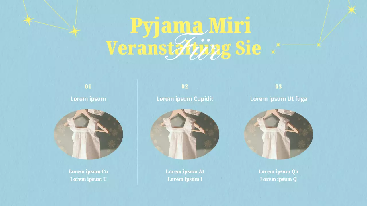 Ein neuer minimalistischer Pyjama in Gelb und Hellblau.