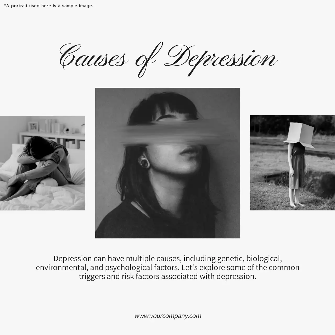 Black Minimal Depression Guide Social Media Post