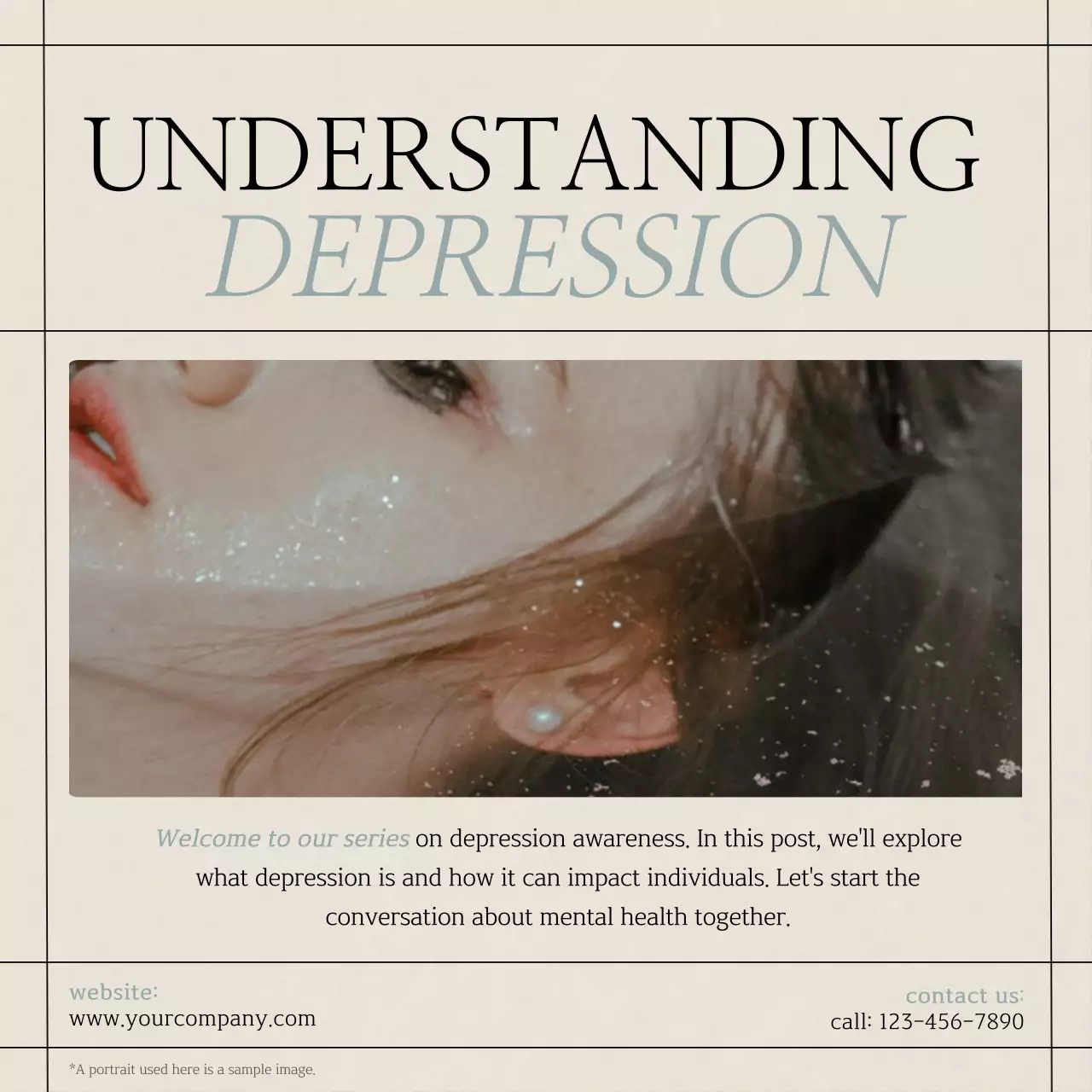 Beige Minimal Mental Health Guide Social Media Post