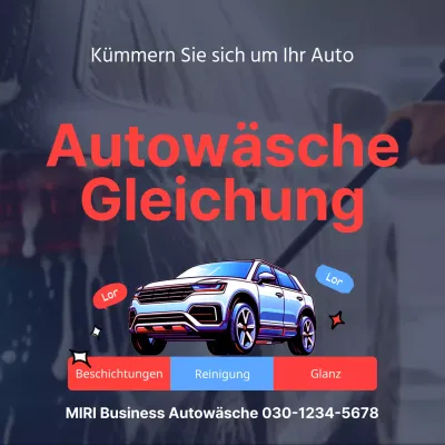 Werben Sie für Ihr Autowaschgeschäft in Rot und Blau