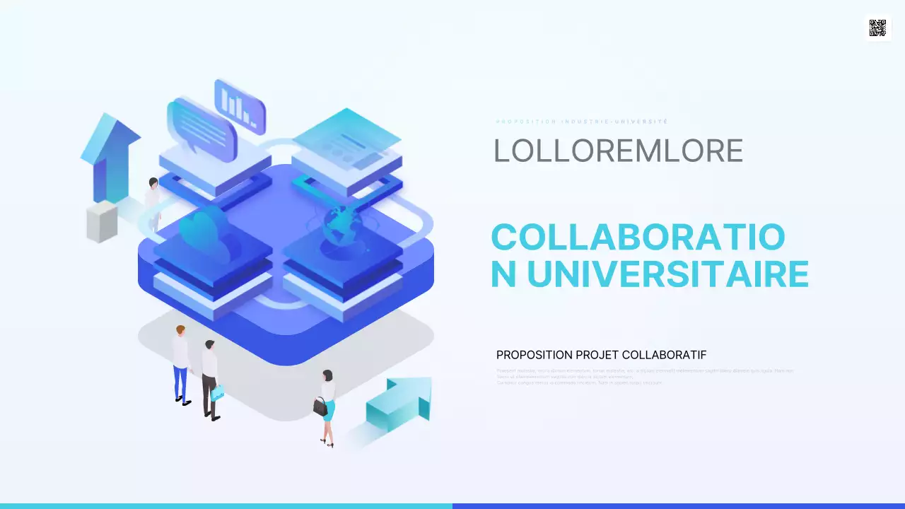 Proposition de collaboration tendance en bleu et bleu clair