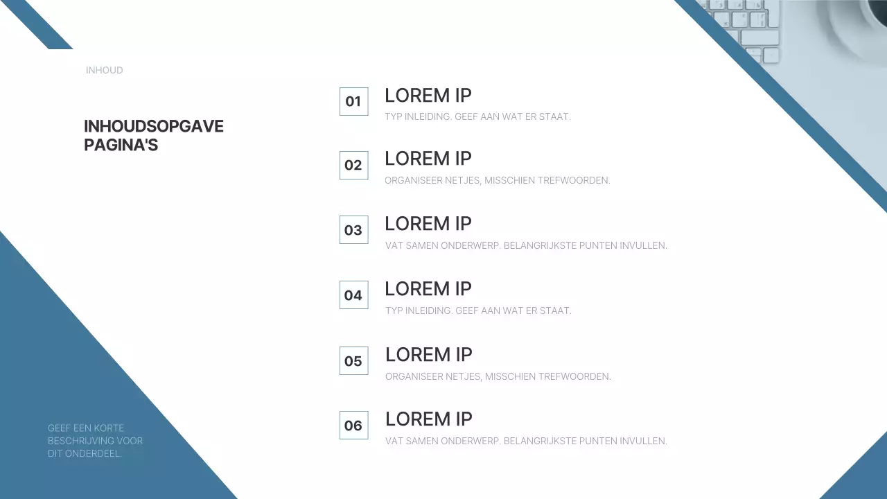 Een eenvoudig bedrijfsrapport in blauw en lichtblauw