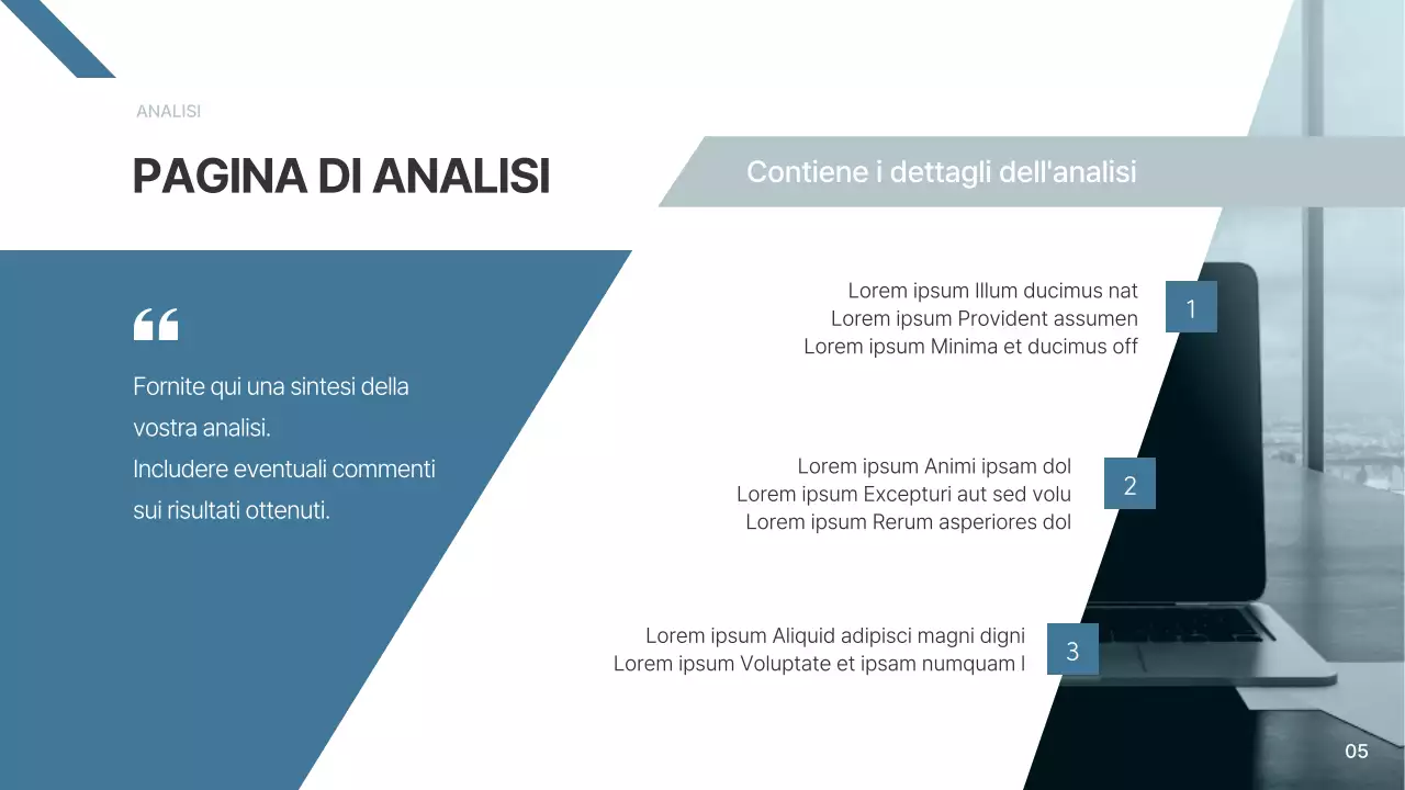 Una semplice relazione aziendale in blu e azzurro