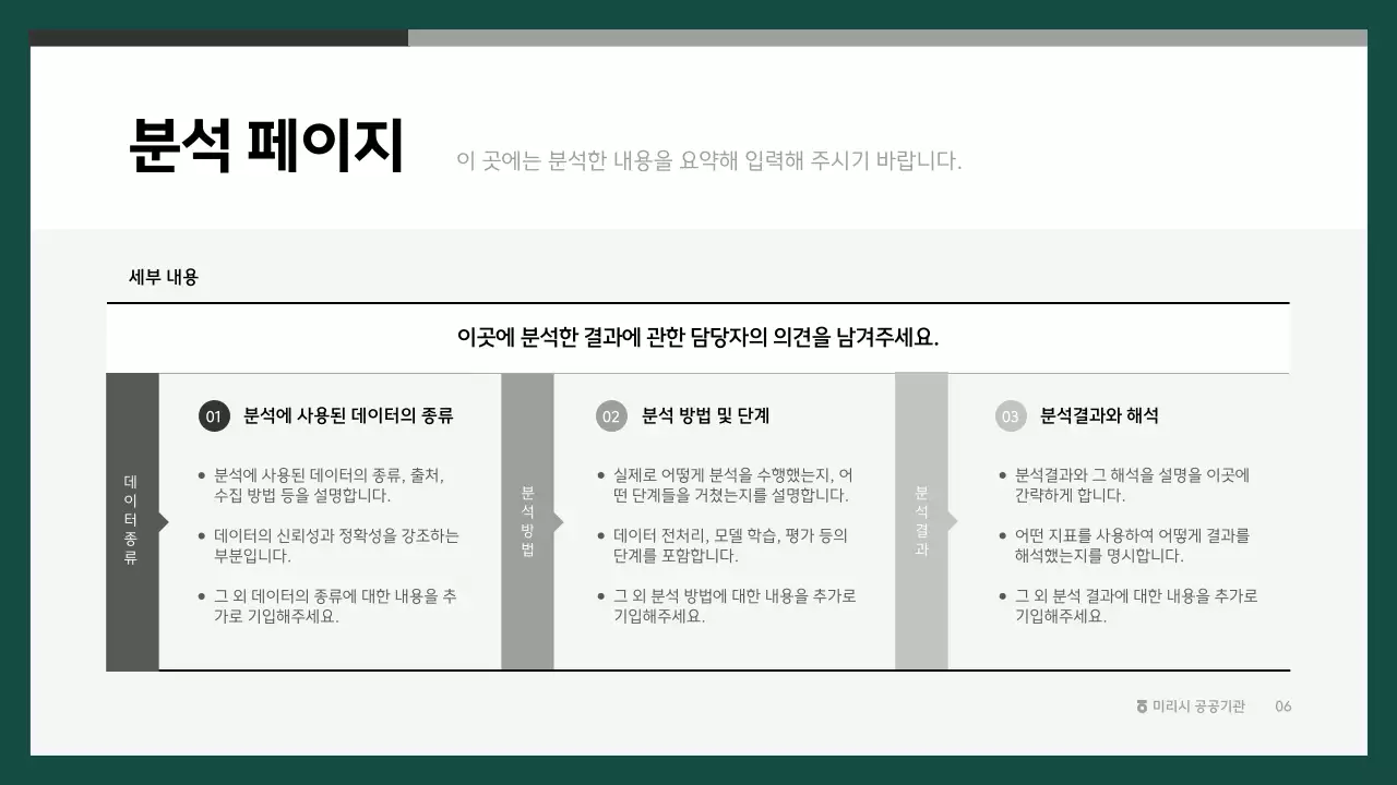 초록색의 심플한 기업 보고서