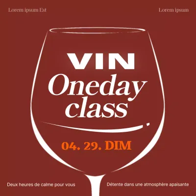 Faites la promotion de votre événement Pilates avec une palette de couleurs simples, rouge et marron.