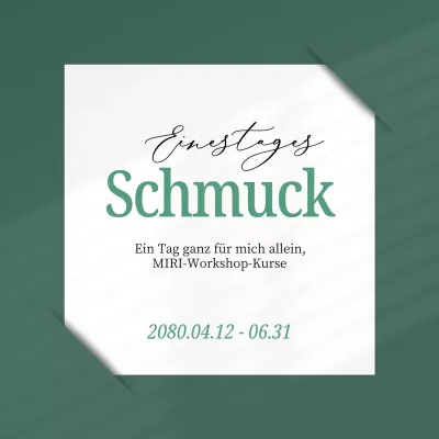 Eine einfache eintägige Ankündigung in Grün und Weiß