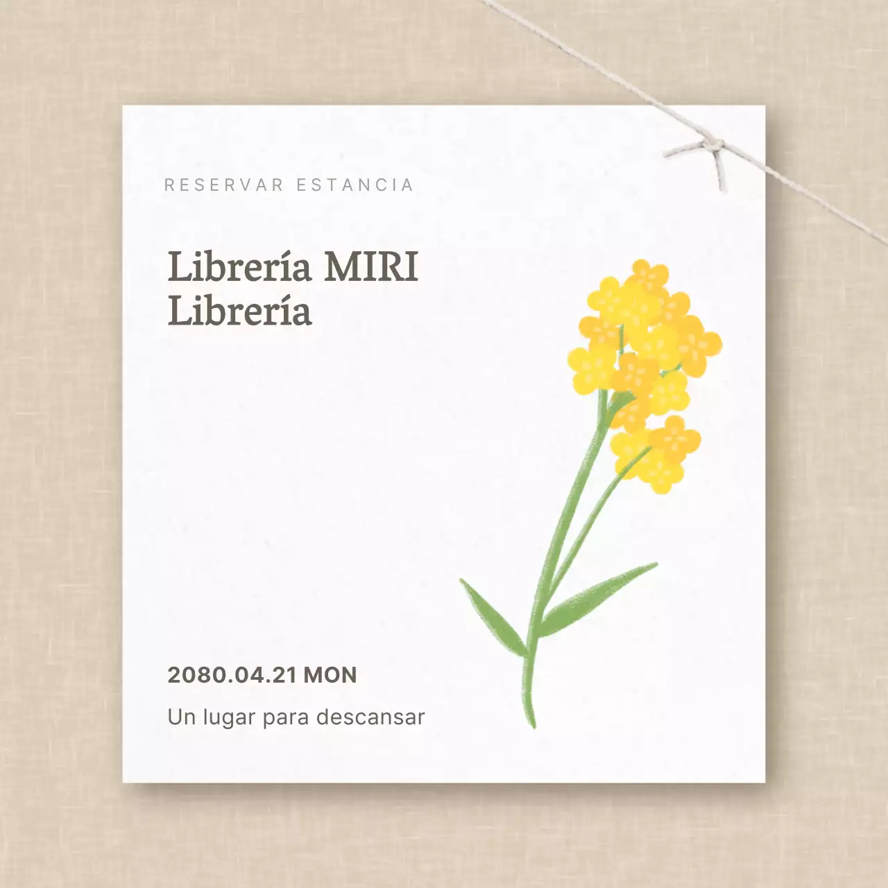 Promover un sencillo evento de librería en beige y blanco