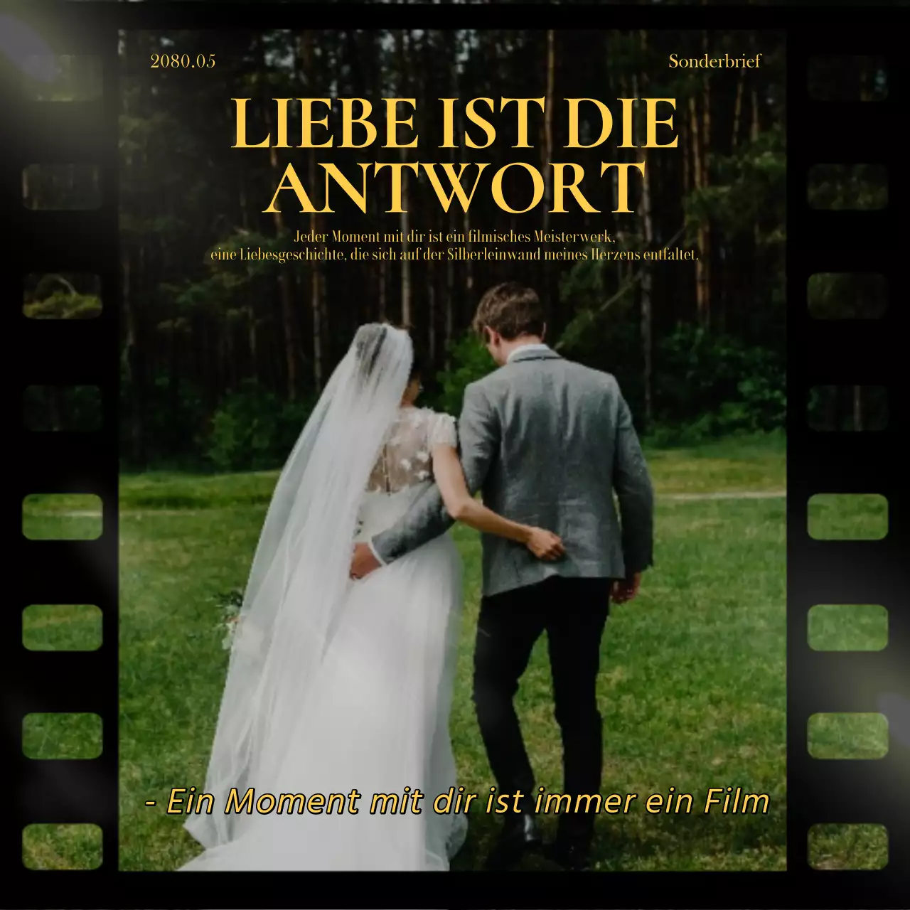 Vintage Sentiment Post in Schwarz und Gelb