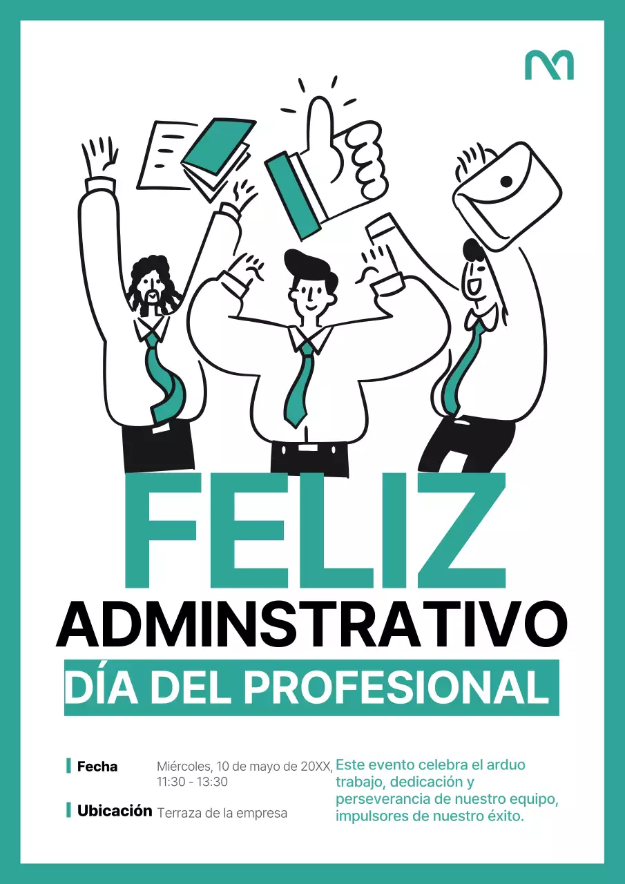 Un sencillo anuncio verde y negro para el Día de Agradecimiento a los Empleados