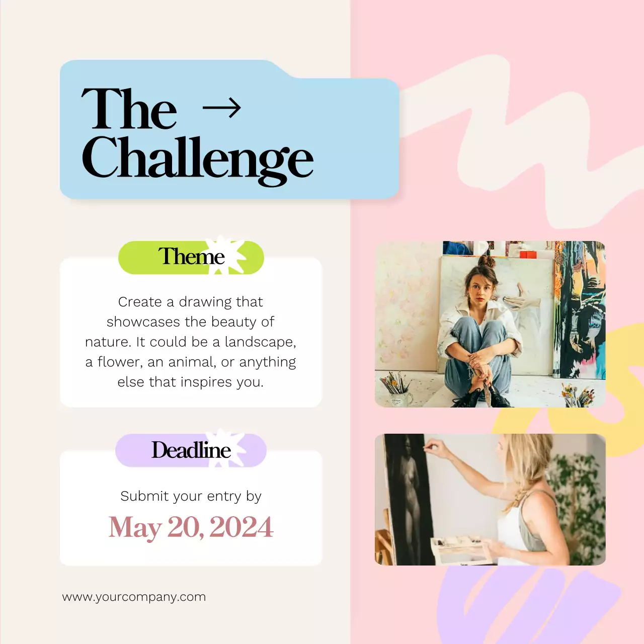 Beige Modern Art Promotion Social Media Post