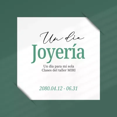 Un sencillo anuncio de clase de un día en verde y blanco