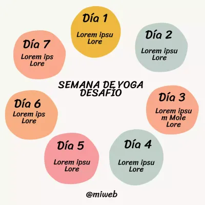 Arco iris básico colorido 7 días Yoga Challenge Instagram Post