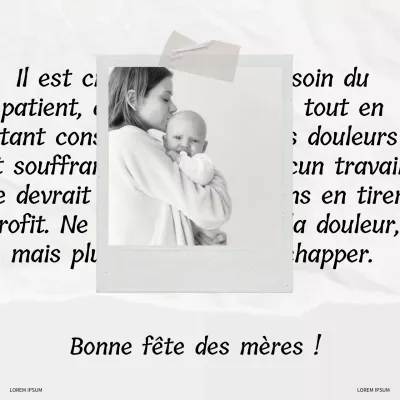 Noir et blanc Minimal Simple Vintage Joyeuse fête des mères Avis